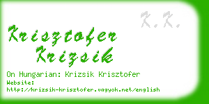 krisztofer krizsik business card